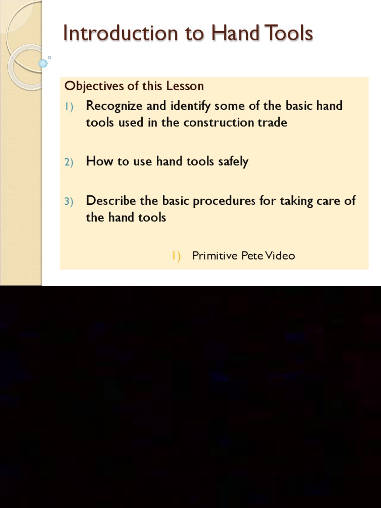 Introduction To Hand Tools Part 1 Download Free PDF Hammer Screw