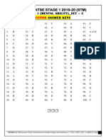 Answer Key - Odisha - Ntse - Stage 1 - Mat - 2019-20