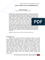 Kajian Bahasa Osing Dalam Moderenitas: Andhika Wahyudiono