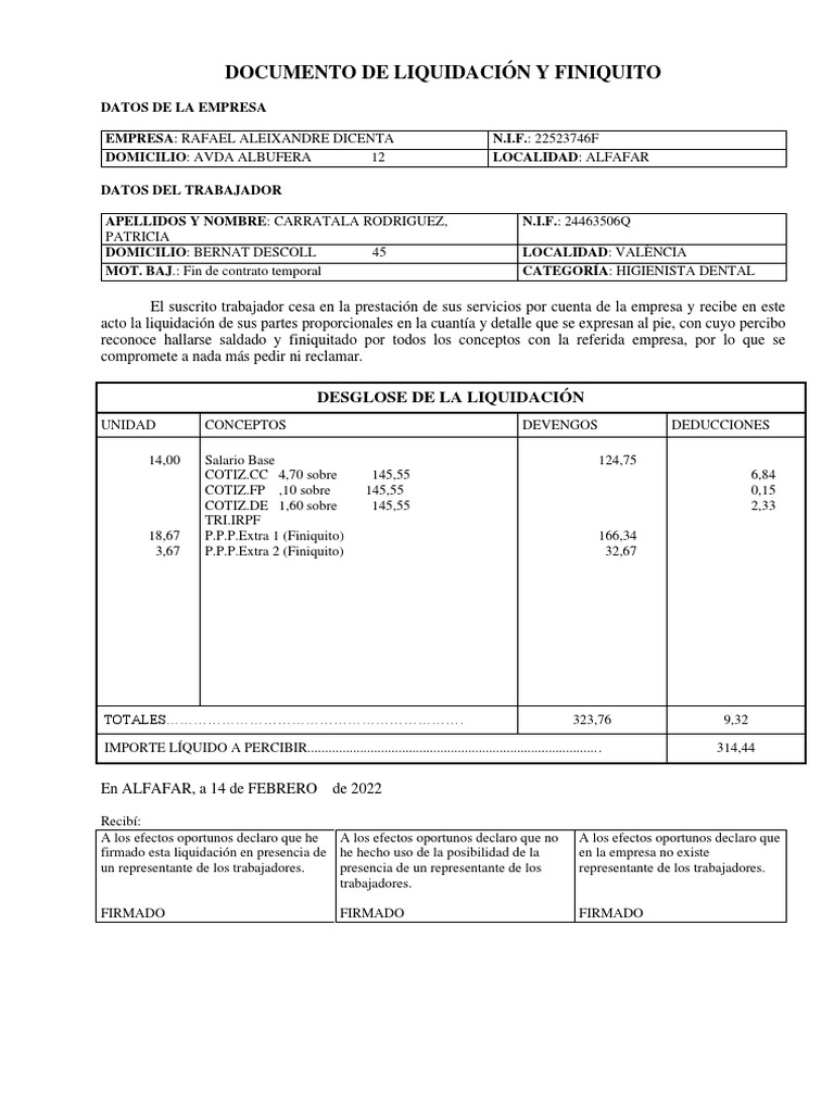 Finiquito Patricia PDF