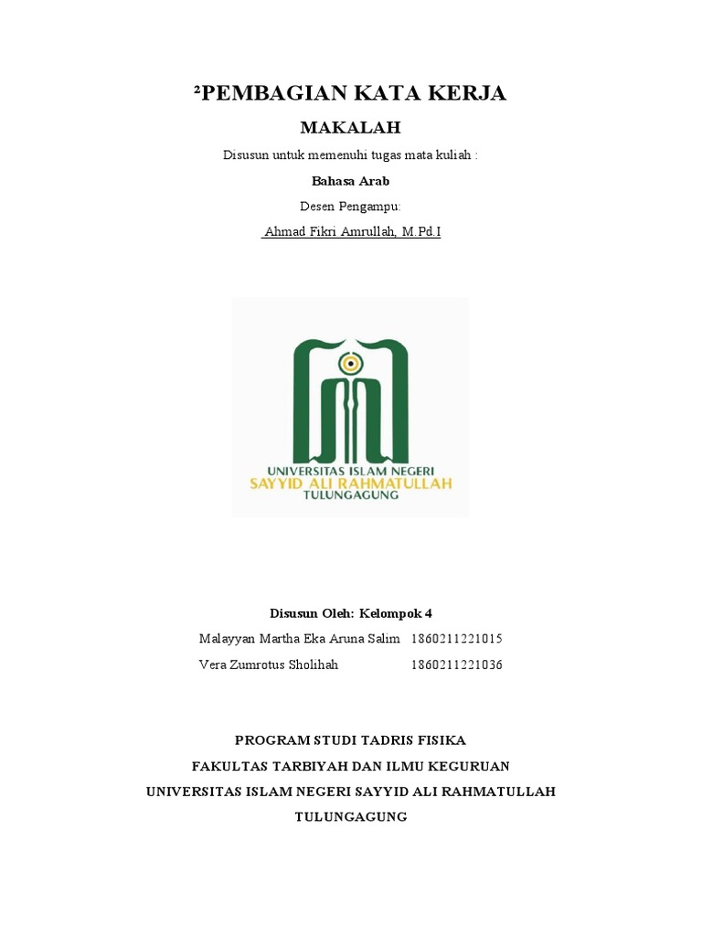 Pembagian Kata Kerja, Bahasa Arab-1 | PDF