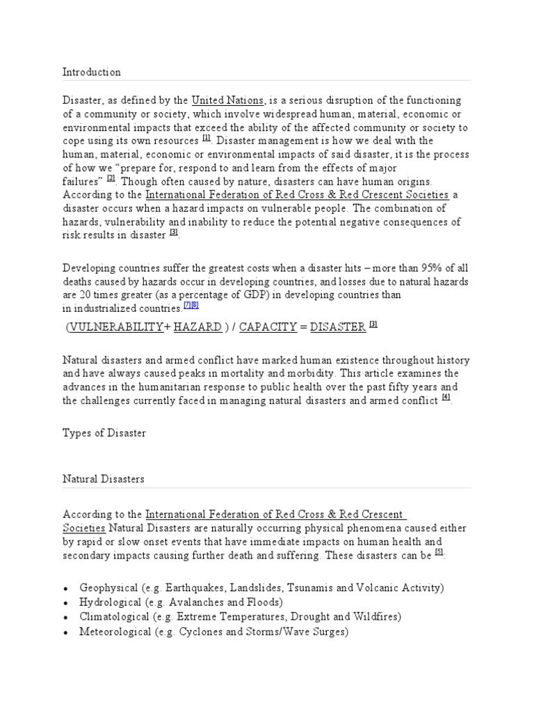 Diaster Management Project Pdf Emergency Management Hazards