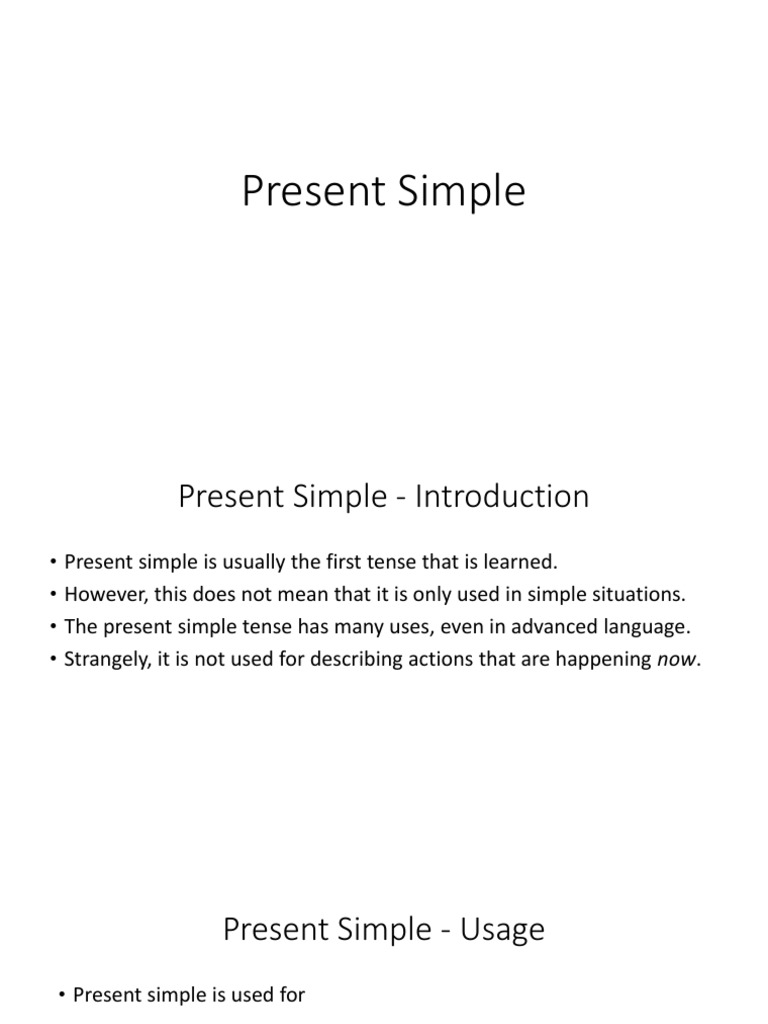 2.1 Present - Simple PDF | PDF