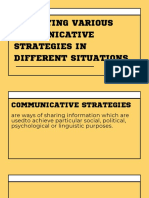 Employing Various Communicative Strategies in Different Situations