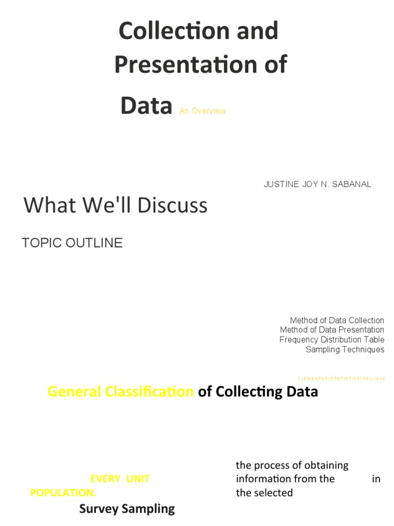 Data Collection and Presentation Methods | PDF | Chart | Sampling ...