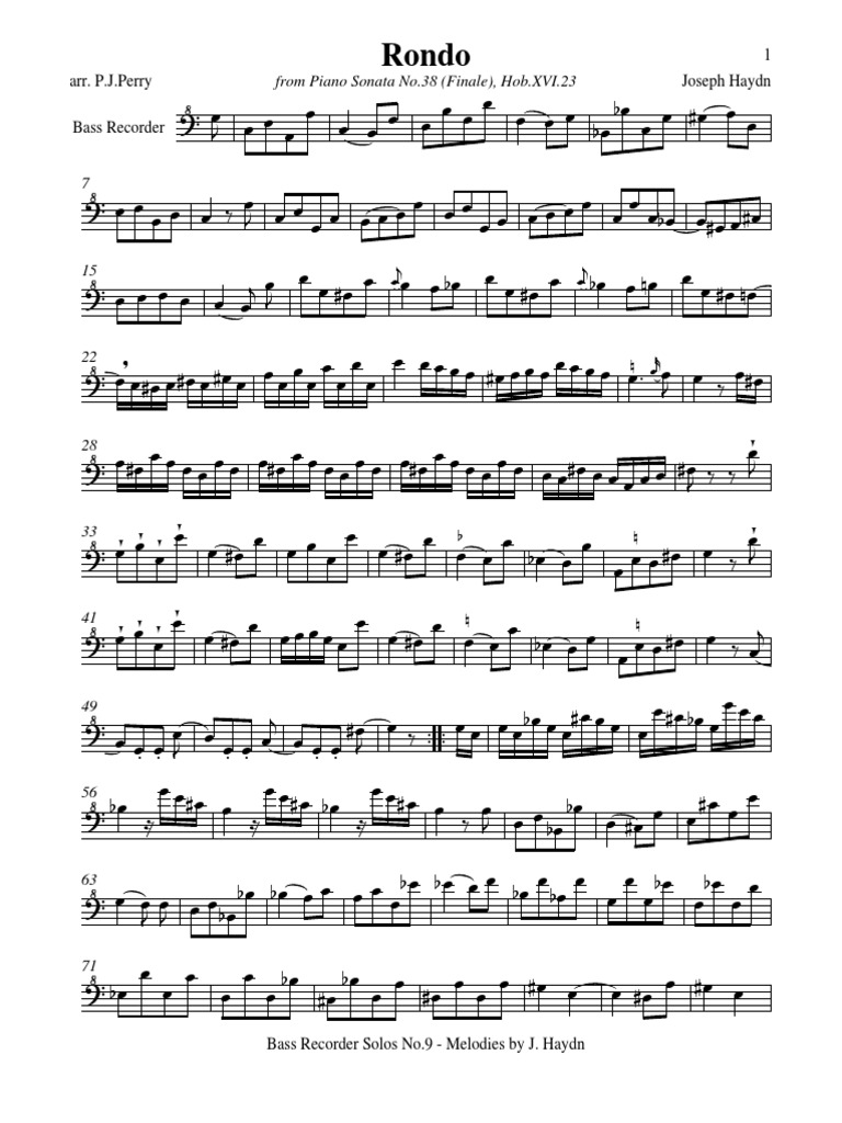 Haydn Melodies From The Piano Sonatas | PDF