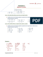 S Worksheet-2 Algebraic Fractions