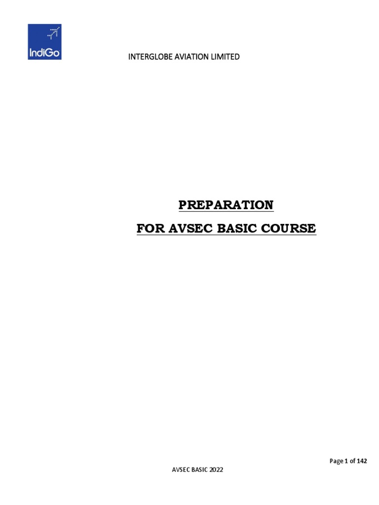 Harbingers Preparation For AVSEC BASIC 2022 PDF Airport Security