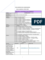 Plan Docente de La Asignatura Curso Académico: 2022/2023 Identificación y Características de La Asignatura