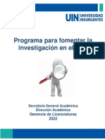 Programa para Fomentar La Investigación en El Aula 2022