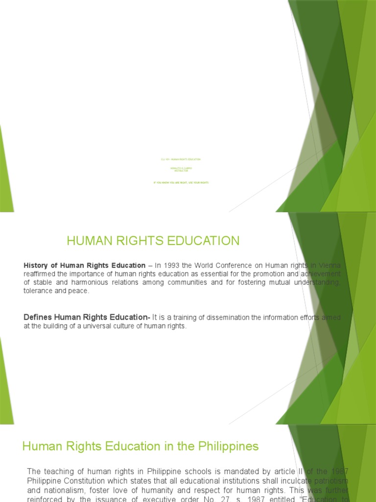 Human Rights Education in the Philippines | PDF | Human Rights | Rights