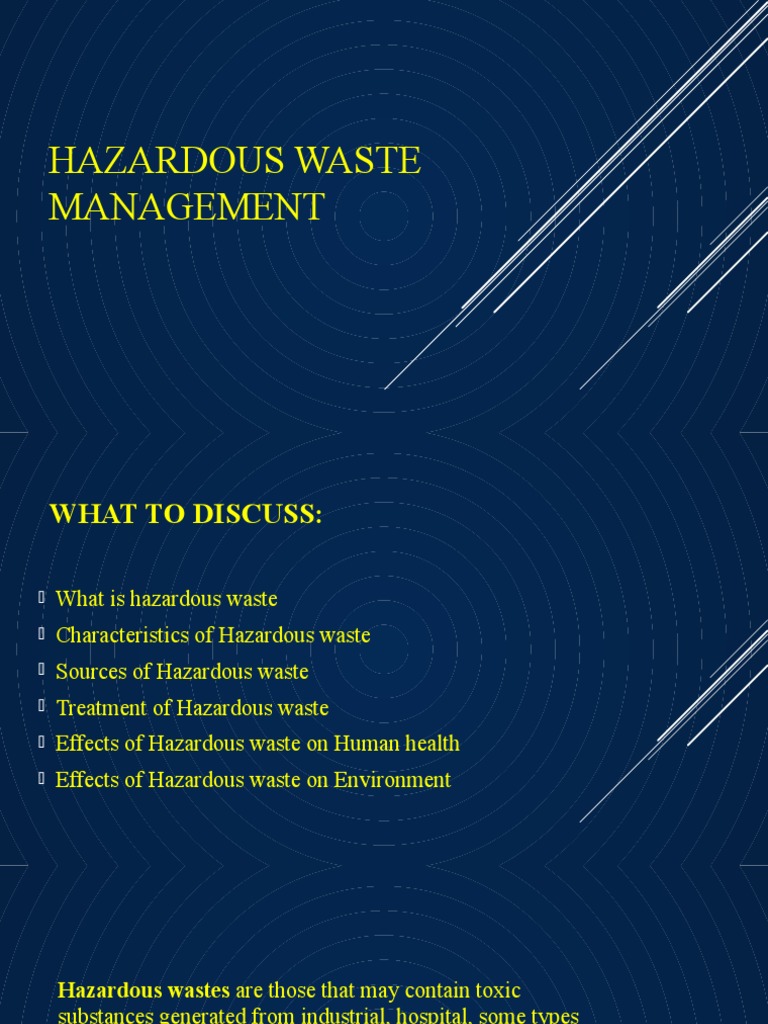 Hazardous Waste Management PDF Water Treatment Waste
