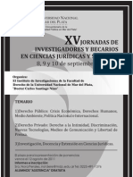 Cartel XV Jornadas Investigadores y Becarios