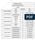 Grade 8 IGCSE Term One Examination Schedule