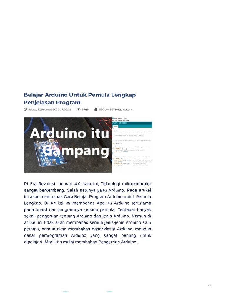 Belajar Arduino Untuk Pemula Lengkap Penjelasan Program - S1 Sistem ...