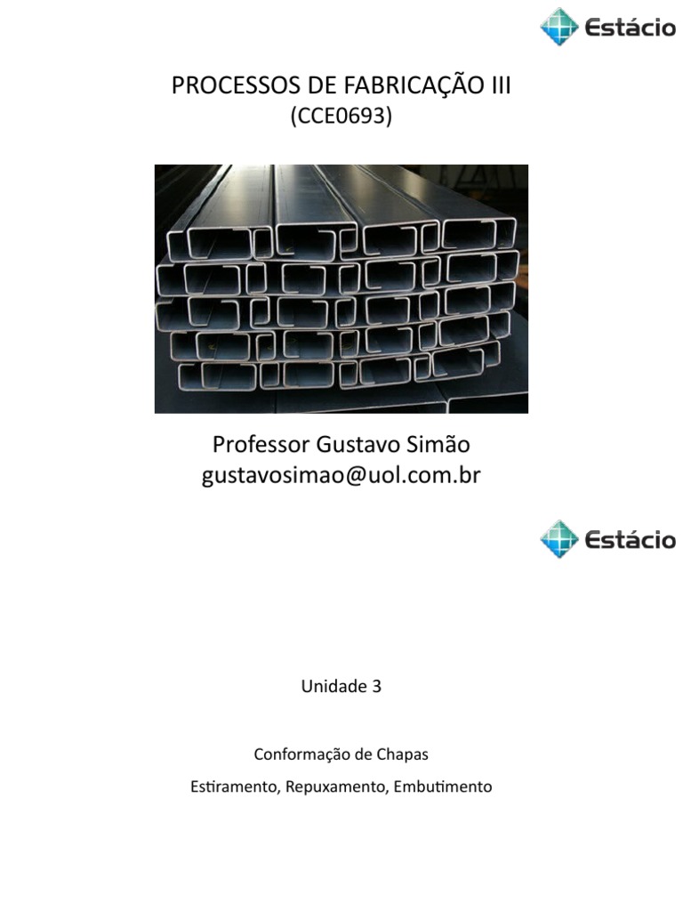 Conformação de Chapas: Estiramento e Embutimento | PDF | Engenharia ...