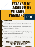 3.1 Kasaysayan at Pagkakabuo NG Wikang Pambansa