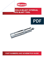 Clemco Hollo Blast Internal Pipe Blast Tool Part Numbers and Schematics Guide 106m354