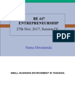 Lecture 3 PDF - Small Business Environment in Tanzania