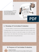 Curriculum Evaluation Group Report