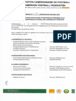 Nominations Affectations Et Mutations Du Personnel de La Fecafoot Sur Lensemble Du Territoire