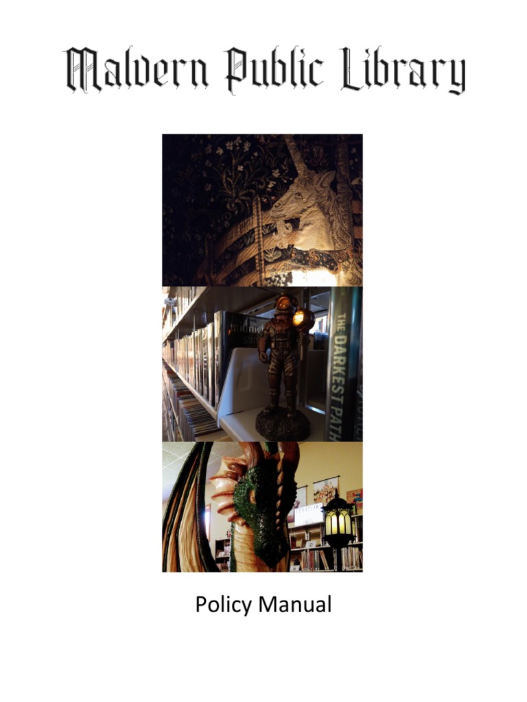 Malvern Library Policy Manual PDF Libraries Public Library