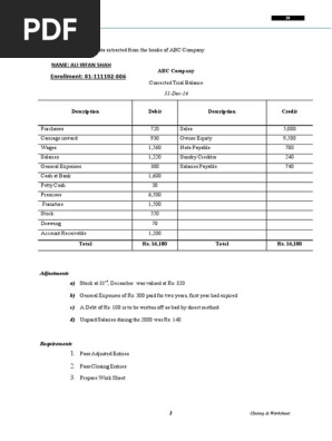 Accounting Worksheet