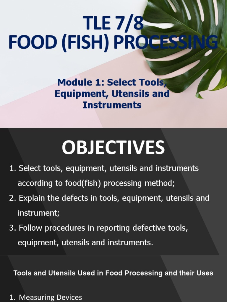 Food Fish Processing Module 1 PDF Kitchen Utensil Weighing Scale