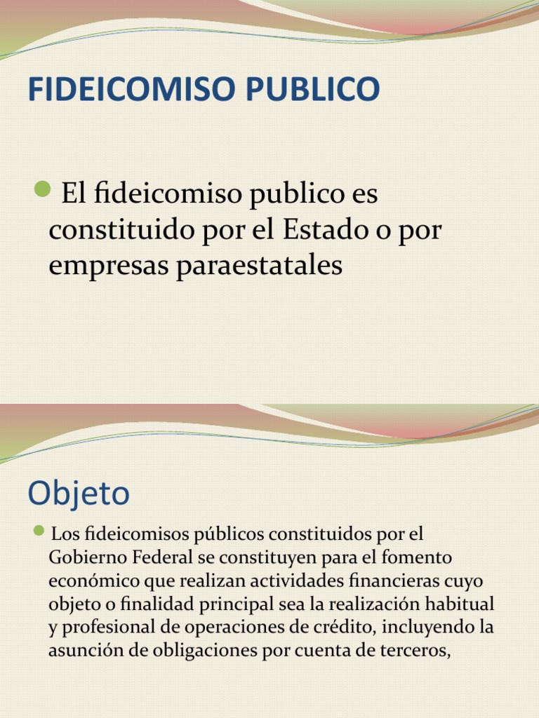 Fideicomisos Públicos en México: Funciones y Normativa | PDF | Ley de ...