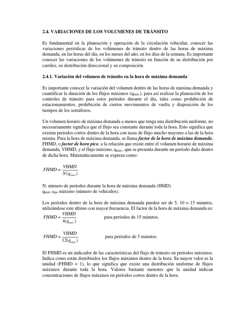 Variacion de Los Volumenes de Transito Descargar gratis PDF La