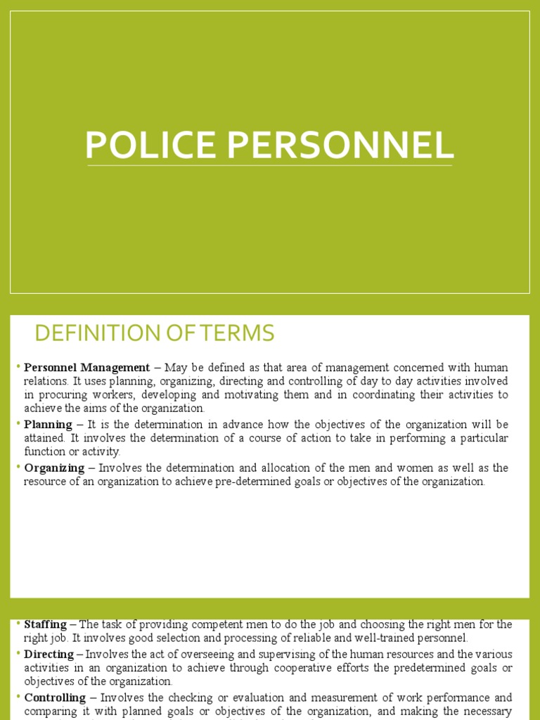 Notes in Lea Police Personnel and Records Management | PDF | Employment ...