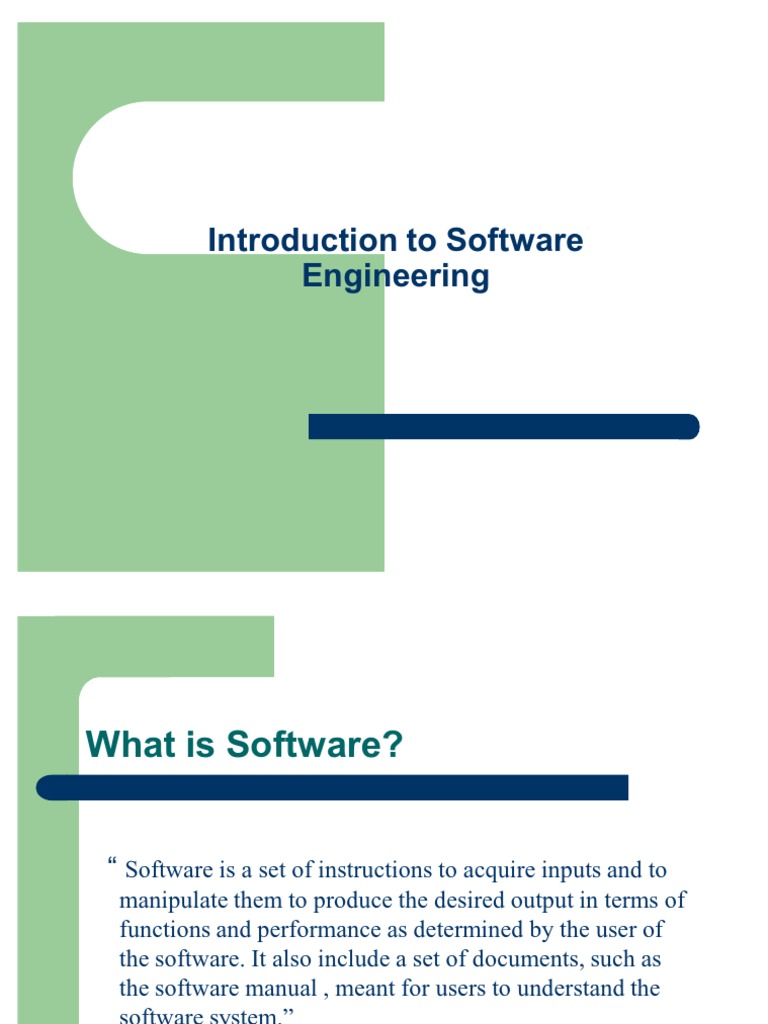 Lect 1 Introduction To Software Engineering | PDF | Software | System
