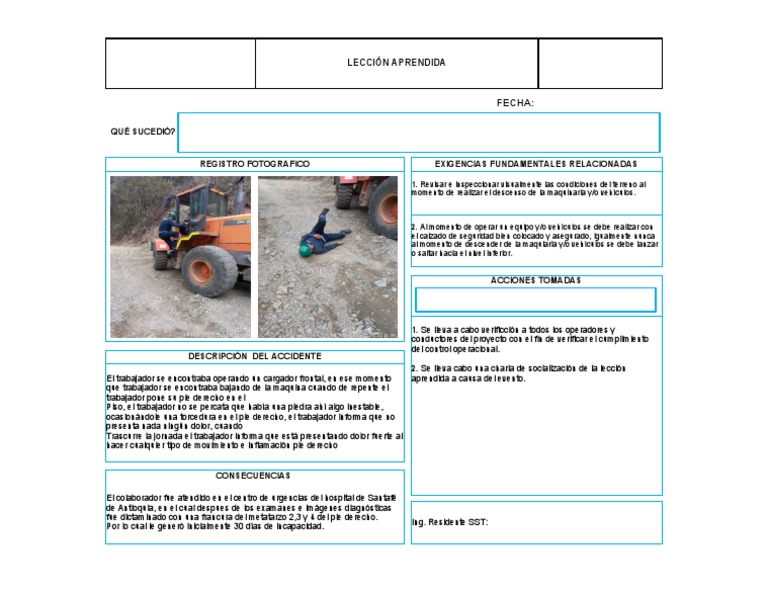 Formato de Lección Aprendida. | PDF