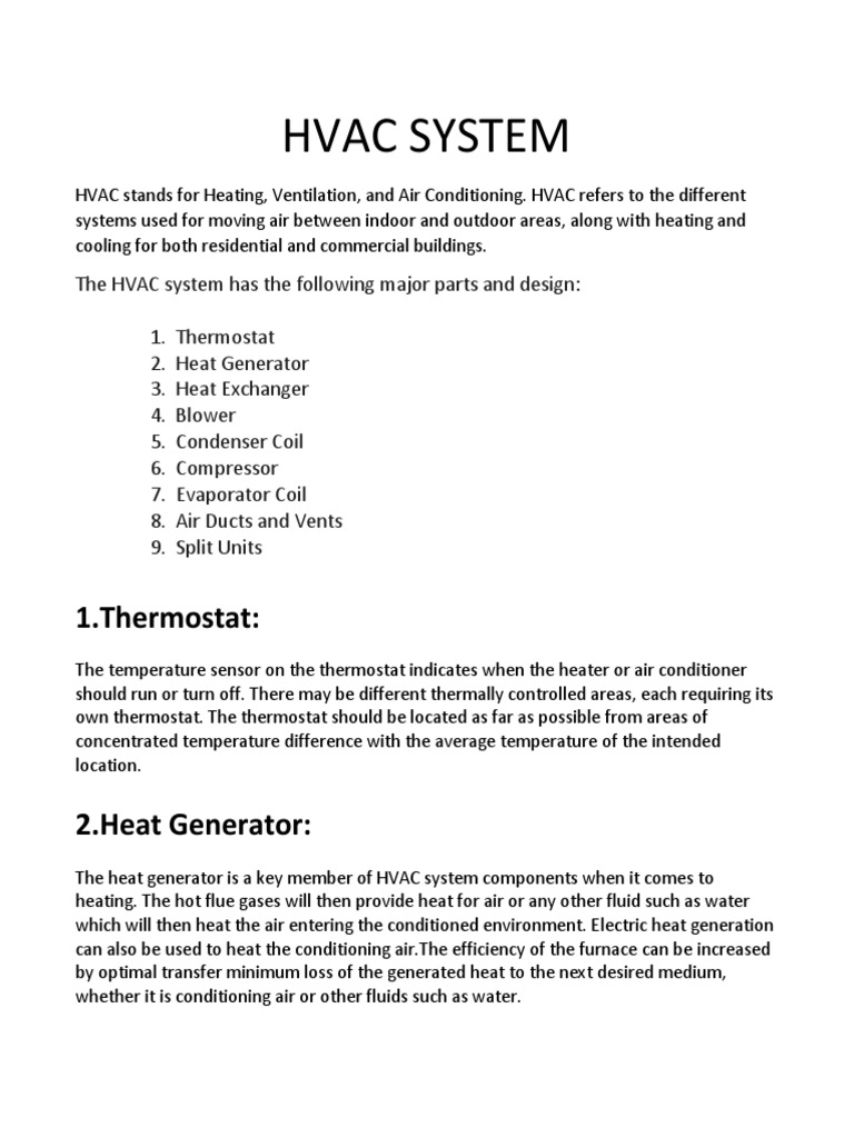 Hvac System PDF Thermostat Heat Exchanger