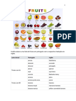 Lista de frutas e vegetais em português e inglês