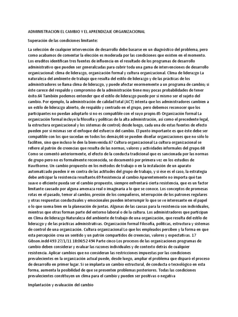 Claves para el Cambio Organizacional | PDF | Liderazgo | Cultura ...