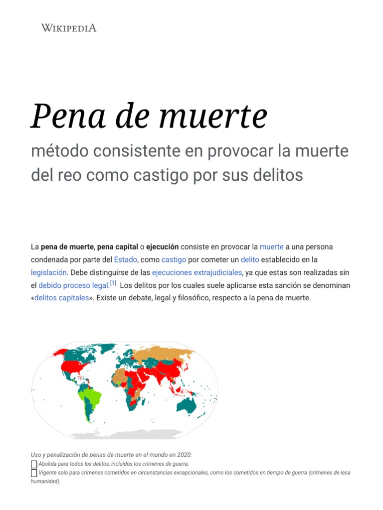 Pena de Muerte - Wikipedia, La Enciclopedia Libre | PDF | Pena capital