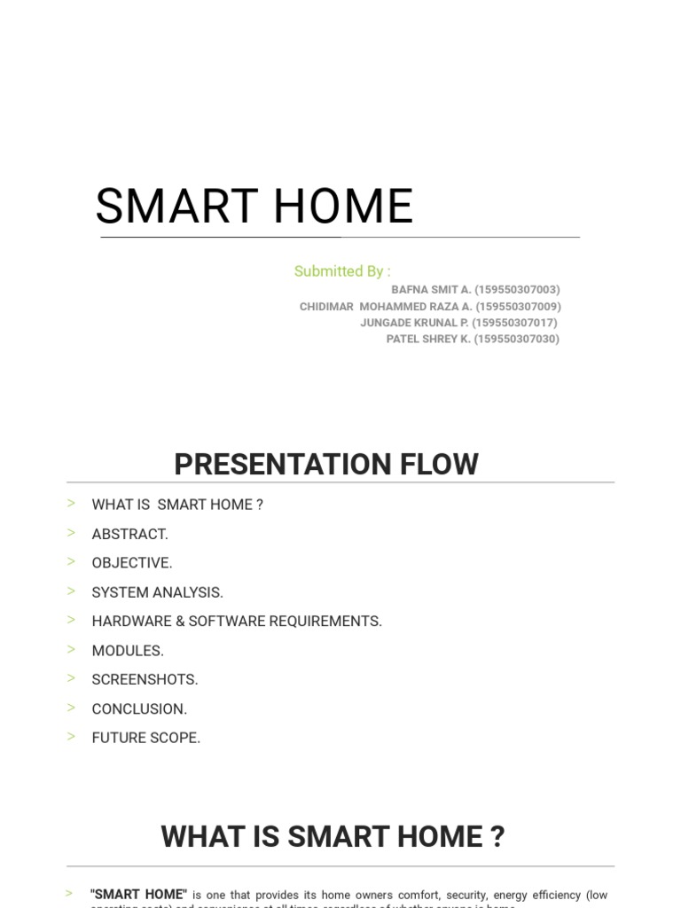 Smart Home Project | PDF | Home Automation | Automation