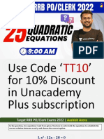 Quadratic Equations PDF by Aashish Arora