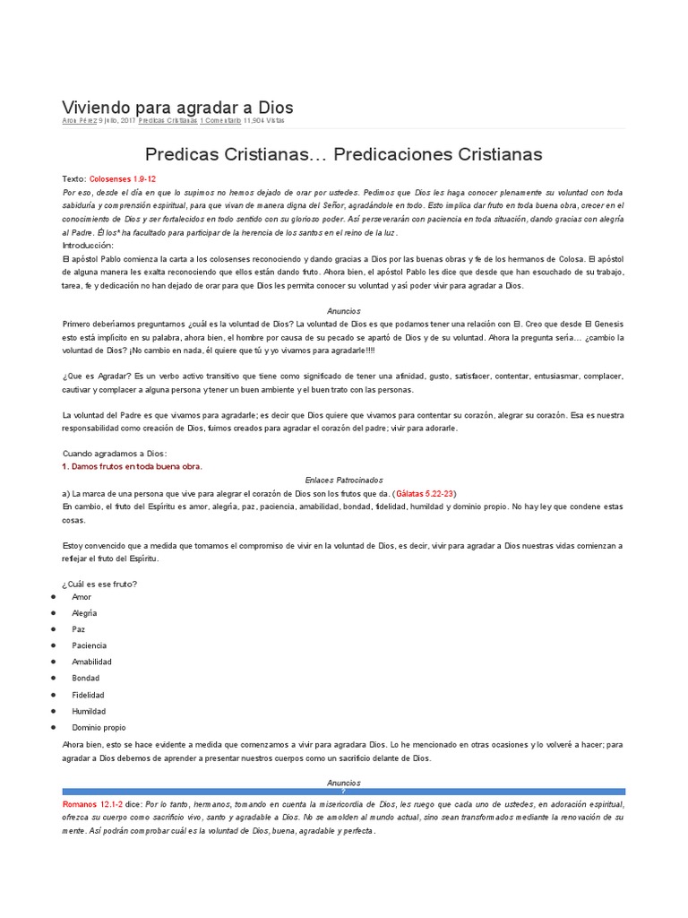 Viviendo para Agradar a Dios | PDF | Jesús | Dios