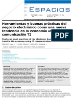 Herramientas y Buenas Prácticas Del Negocio Electrónico Como Una Nueva Tendencia en La Economía Utilizando La Comunicación TI