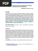 Fernandes (). EDUCAÇÃO INCLUSIVA E ESCOLA REGULAR_pontos e contrapontos