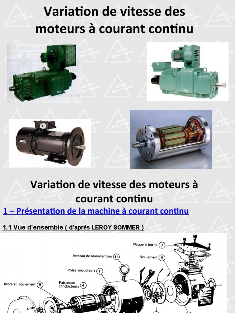 Variation de Vitesse Des Moteurs Courant PDF Énergie électrique — free download