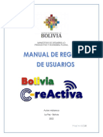 Manual de Registro de Usuarios Bolivia C-Reactiva 2022 V 1.0