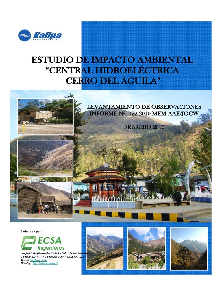 Hidroelectrica | PDF | Reservorio | Evaluación de impacto ambiental
