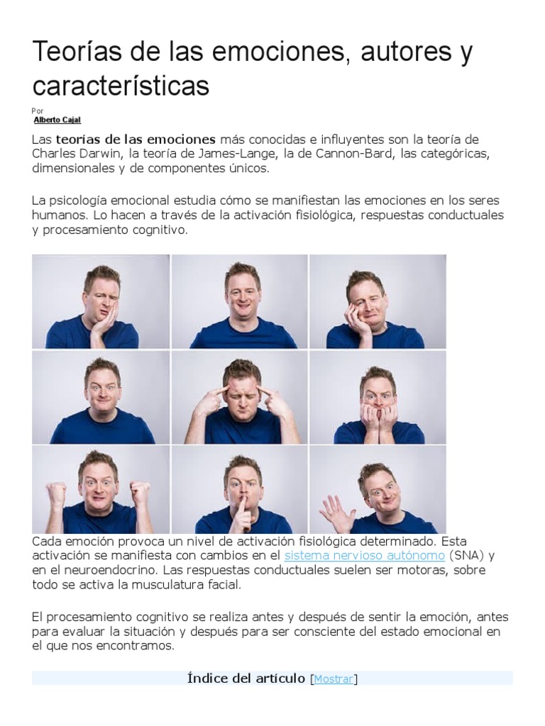 Teorías de Las Emociones 2022 | PDF | Las emociones | Cerebro