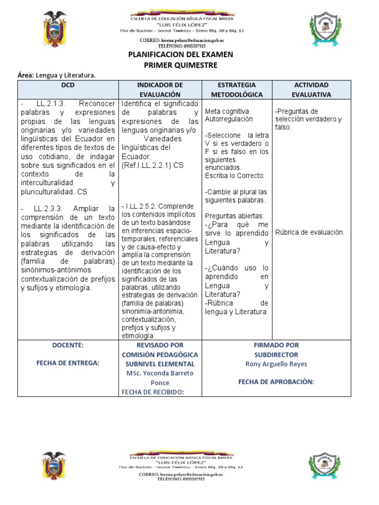 Examen de Lengua y Educación Física 4to Grado | PDF | Prueba ...