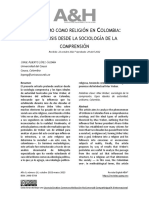 El Uribismo Como Religión en Colombia: Un Análisis Desde La Sociología de La Comprensión