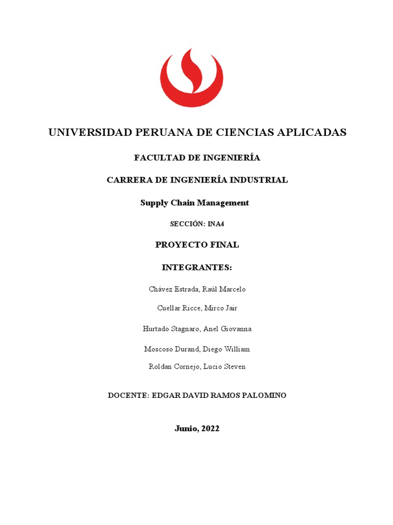 Gestión de la Cadena de Suministro INA4 | PDF | Logística | Gestión de ...