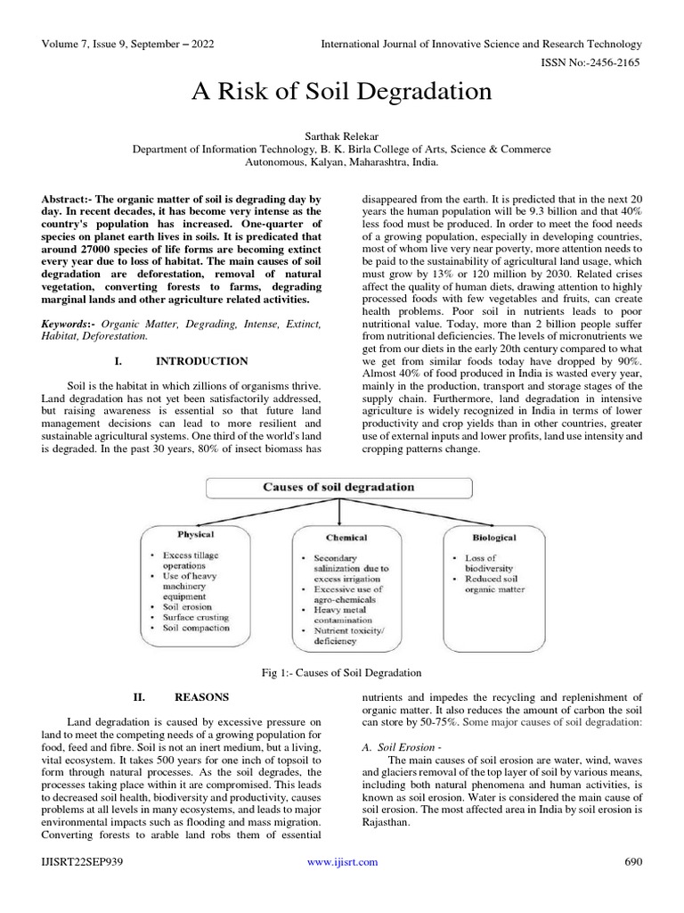 A Risk of Soil Degradation | PDF | Soil | Environmental Degradation